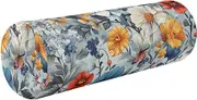 GuoChe Bolster Pillow Headboard Spring Cute Flowers Rustic Cervical Neck Roll Pillow 5.5" x 17" Round Pillow Insert Cylinder Throw Pillows Hip Support Pillow
