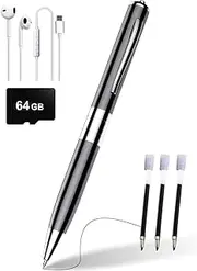 Digital Voice Recorder 64GB Digital Voice Activated Recorder with AI-Intelligent Noise Reduction, Voice Activated Sound Audio Tap Recorder Device for Lectures Meetings, Work, Interviews