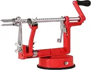 Apple Peeler Corer，Apple Corer and Slicer,Apple Peeler,3 in 1 Slicer with Stainless Steel Blades and Powerful Suction Base,Durable Hand-Operated Fruit Peeler for Apples and Potatoes(red)