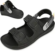 [BBMVP] Slides for Men, Adjustable Beach Sandal Platform Sandals Comfort Lightweight Ultra Cushion EVA Slides, Deep Black, 8