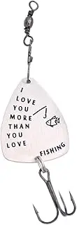 ADOCARN Stainless Steel Triple Hook Guitar Pick Decor I Love You More Than You Love Fishing Pattern Creative Fishing Lure Tackle Accessory