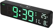 Lancoon Digital Wall Clock, 10 Inch LED Big Display with Dual Alarms Temperature Date Multifunctional Adjustable Brightness Plug in for Living Room Study Room Office