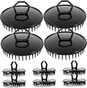 VICASKY 1set Portable Hair Wash Brush Hair Brush Shampoo Large Brushes for Hair Massaging Hairbrush Bristle Scrub Travel Curved Massage Head Scalp Black Plastic 10pcs