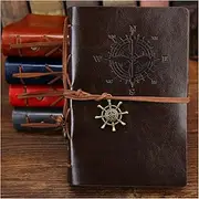 A5 Notebook Retro Traveler's Notebook and Journal Diary Planner Note Book PU Leather Pirate Anchors Spiral Journal Notebooks Stationery Gift A6 Notebook (Size : Coffee)