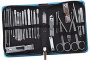 Mikinona 26pcs Manicure Tools Kit Nail Clippers Grip for Men Women Stainless Steel Professional Nail Grooming Set