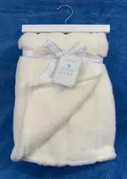 COZY BABY BLANKET Soft Plush Cream Luxurious Thick 30x40" Ultra Soft NWT