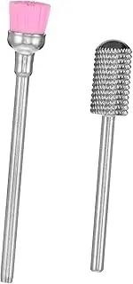 FOYTOKI 2Pcs Nail Grinding Heads Durable Manicure Polishing Tools Silver Tungsten for Nail Drill Machines for Professionals Beginners