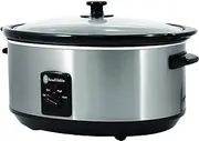 Russell Hobbs Slow Cooker 6L, RHSC600, Multi-Functional Cooker, Ceramic Cooking Bowl, Endless Recipes, Tempered Glass Lid, Silver