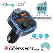Bluetooth FM Transmitter QC3.0 PD USB-C Car Charger Wireless RGB Backlit Adapter