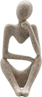 NUZAMAS Abstract Sculpture Statue Resin Thinker Sandstone Ornaments Statues Collectible Figurines Character Decoration for Home Office Hotel Desktop Bookshelf Left