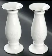 NEW LENOX "Opal Innocence" Candlesticks Set 6 1/4”