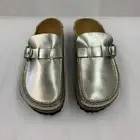 Birkenstock New w/ Box Buckley Silver Nubuck Leather Narrow Width - Select Size