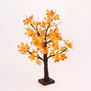 Maple Leaf Fall 24" Table Top LED Battery Op Halloween Thanksgiving Harvest