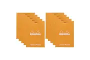10x Rhodia No12 Top Stapled Pocket Notepad Office Stationery Note Dot Grid ORNG