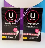 U by Kotex Barely There Thin & Flexible Liners, Regular 50 ea (Pack of 2)