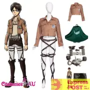 Deluxe Attack on Titan Costume Set Jacket Cape Belt Shingeki No Kyojin Cosplay