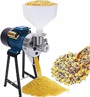 2200W Electric Grain Mill Grinder，Commercial Corn Mill with Funnel，Thickness Adjustable Powder Machine，Commercial Wet Grinding Machine Grinder for Wheat Rice Corn Soybeans Feed