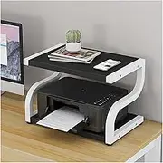 Printer Stand Wood Printer Rack Desktop Copy Rack Steel Frame Printer Storage Rack for Fax Machine Scanner Files Books Printer Stand with Storage (Color : F, Size : 2 Tier)