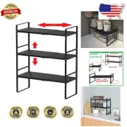 Durable Cabinet Shelf Organizer - Expandable and Stackable, 100 lbs Capacity