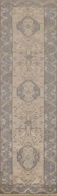 Handmade Oushak Indian Hallway 10 ft. Runner Rug Wool Carpet 2x10