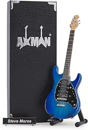 Axman Steve Morse (Kansas/Deep Purple) -Miniature Guitar Replica - Music Gifts - Handmade Ornamental 1/4 Scale - Includes a Display Box, Name Tag and Miniature Guitar Stand