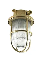 Santorini 1 Light Close to Ceiling Fitting in Solid Brass