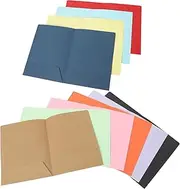 Operitacx 10Pcs Document Folders with Dual Pockets Reinforced File Organizers for School and Office Cute Letter Paper Holders with Business Card Slot Thickened Design