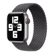 For Apple Watch Series 8 /7 /SE /6 /5 /4 /3 /2 /1 Ultra Stretchy Braided Loop Nylon Fabric Strap Wristband 42/44/45MM (M) - Black