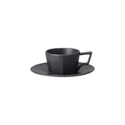 Kinto Oct Cup & Saucer Black