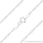 2.2mm Singapore Link Solid Italy .925 Sterling Silver Rope Italian Chain Anklet