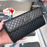 免運 小奢品購 GUCCI 經典雙G 壓紋牛皮 扣式拉鍊長夾 信用卡夾 錢包 449364