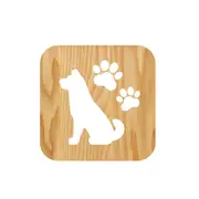 Creative Shape Wooden Night Lamp Bedroom Decoration Warm Light LED(Dog)