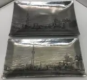 Wendell August Hand Hammered 2 Decorative Aluminium Plate In Silver