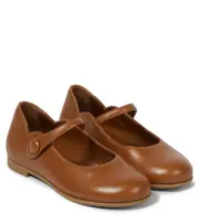 [Christian Louboutin Kids] Christian Louboutin Kids Melodie leather ballet flats UK 2 brown