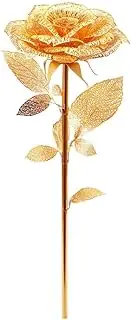 Piececool 3D Metal Model Kits - Gold Rose - DIY 3D Metal Puzzle for Adults - 3D Model Building Kit for Hobbyists - Great Gift idea
