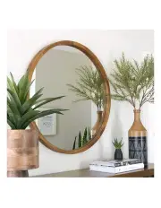 [One Six Eight London] Tina 80cm Dark Solid Wood Mirror