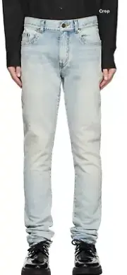 saint laurent mens ripped blue jeans. 36. $790