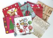 Set of 30 Christmas napkins for decoupage, Junk journal paper ephemera, st21