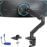 HUANUO Heavy Duty Monitor Arm for 49 inches Screens up to 35 lbs, Aluminum Ultrawide Monitor Arm for Samsung Odyssey G9 and More, Fully Adjustable Monitor Stand for Desk, VESA 100x100mm, Black