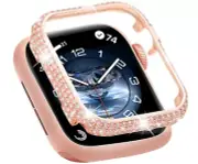 Metal Bling Apple Watch Case with Crystals Sparkling Diamonds 45mm Rose Gold