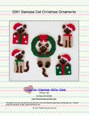 Siamese Cat Christmas Ornaments- Plastic Canvas Pattern or Kit