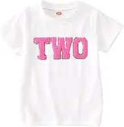[GLIGLITTR] Toddler Baby Girls Birthday T-Shirt 1st 2nd 3rd 4th Birthday Outfit One Two Three Four Numbers Embroidery Tee Tops