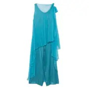 [Alberta Ferretti] Alberta Ferretti Cape-detail Jumpsuit 46 IT BLUE