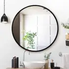 Wall Mirror, 90Cm Metal Frame Vanity Makeup Shower Bathroom Make up Mirrors Wall