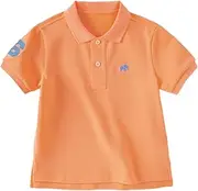[DAVE & BELLA] DAVE&BELLA Baby Boys Short Sleeve Polo Shirts Toddler Kids Pique Polo Uniform Shirt Embroidery Lapel Button Down Tee Shirts