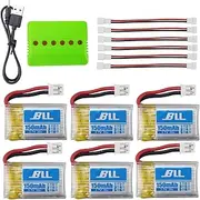 6PCS 3.7V 150mAh Lithium Battery with 6in1 Charger for H36 E010 GoolRC T36 NINHUI NH010 F36 H36 HS210 SANROCK GD65A ATOYX AT-66 Quadcopter RC Drone Battery