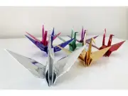 Free Shipping* 7 Large Origami Cranes in Shiny Foil Origami Paper