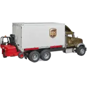 Bruder #02828 MACK Granite UPS Logistics Truck with Forklift 2828 - 1:16 NEW