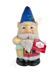 Christmas Holiday Time 11” Blow Mold Table Top Gnome Lights Up NEW