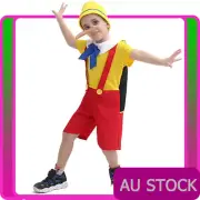 Kids Pinocchio Costume Storybook Puppet Fairytale Child Boys Girls Book Week